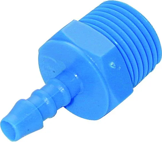 Blå nylon slangestuds 1/2'' (6 mm slange)